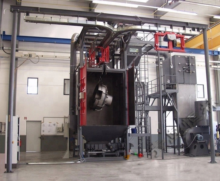 Hook type steel sand shot blasting machine for automobile parts
